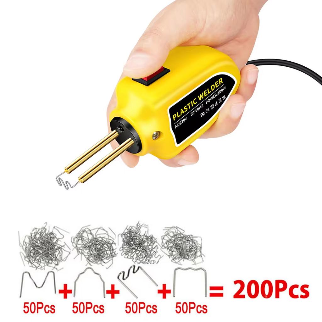 100W Portable Plastic Welder Hot Stapler Plastic Repair Kit Car Bumper Crack Kayak Repair Plastic Welding Machine Soldering Iron