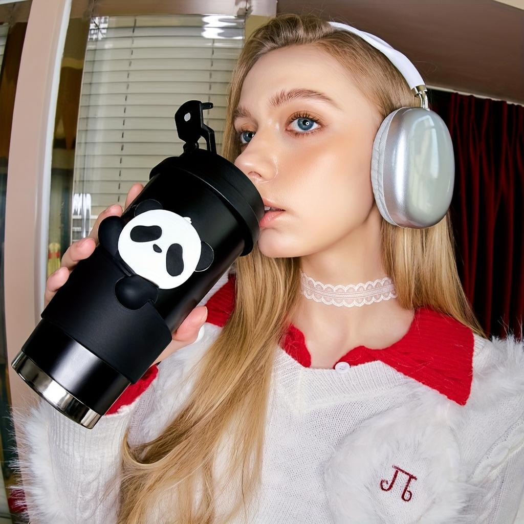 Insulated SUS316 Ceramic Stainless Steel Panda Coffee Mug BPA FREE Travel Mug 520ml 17oz Free Carry Freesip and Spout Twist On Lid Best Cup