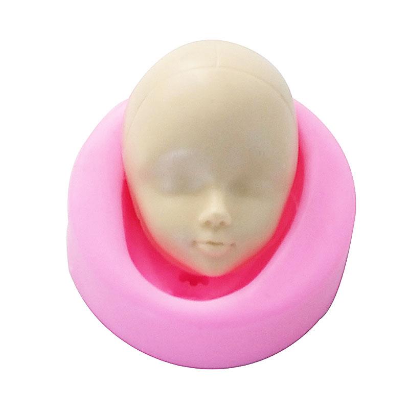 1pc Pink Cake Mold Silica Gel Sugar Turning Mold Doll Face Mold Chocolate Mold Kitchenware