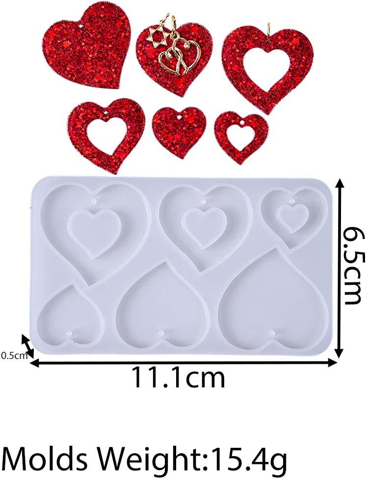 Heart Shape Earring Pendant Silicone Mold DIY Love Series Keychain Epoxy Resin Mold Valentine s Day Jewelry Making Accessories