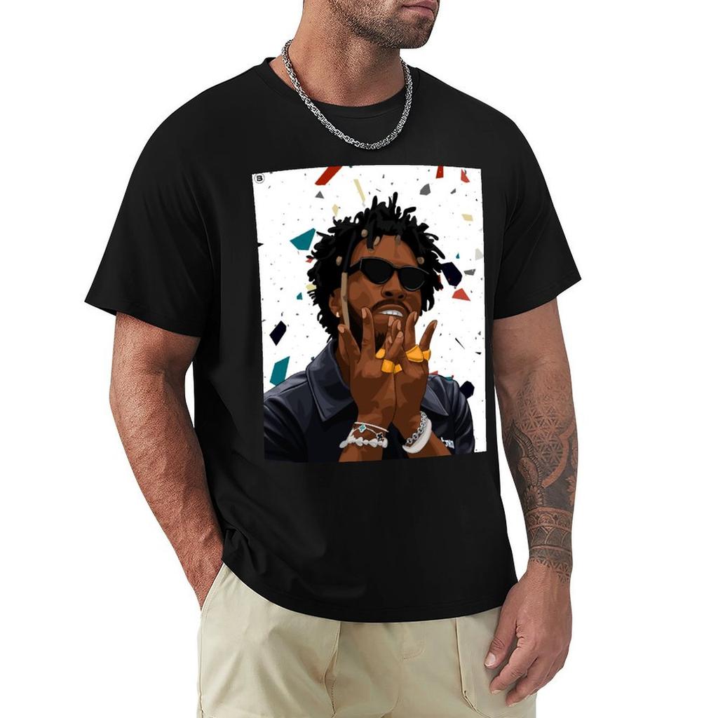 Saint Jhn T-Shirt Basic Kurzarm Baumwollmischung T-Shirt