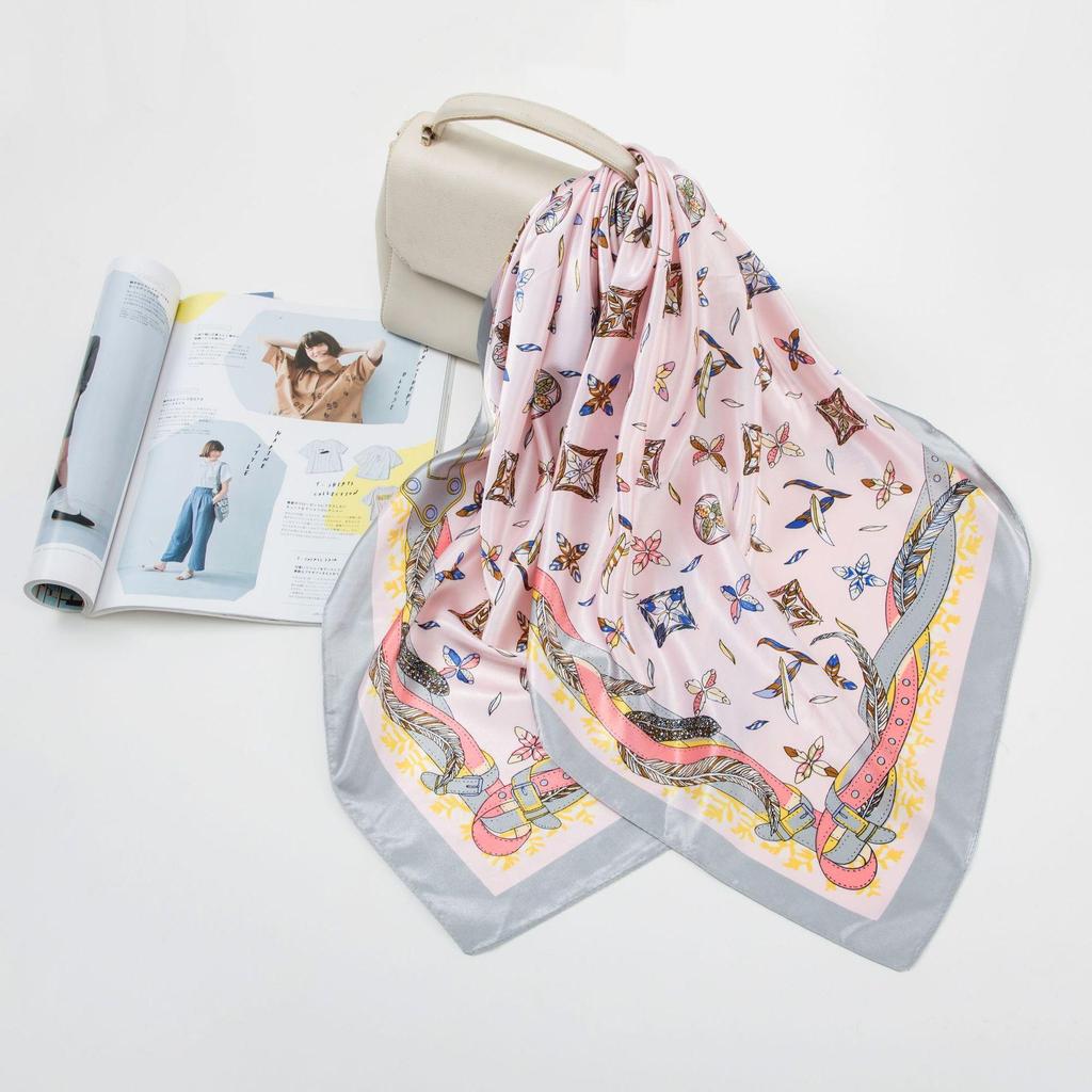 Simulation Silk 90cm Large Square Scarf Silk Scarf Female New 2026 Spring and Fall Models of Foreign Fashion Shirt Large Square Scarf Mother Scarf