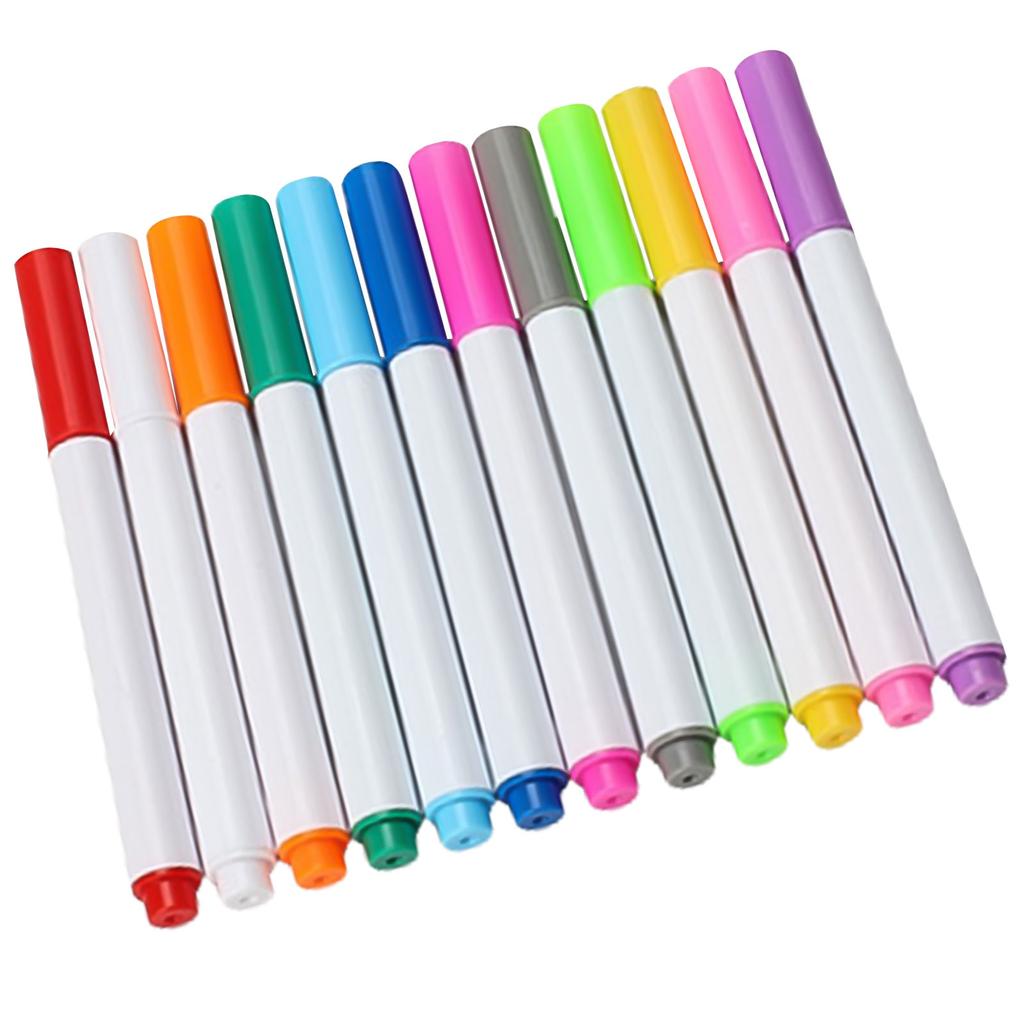 12 Colors Disappearing Fabric Marker Pen Water Soluble Pen Water Erasable Pen Temporary Marking Pen for Sewing Quilting