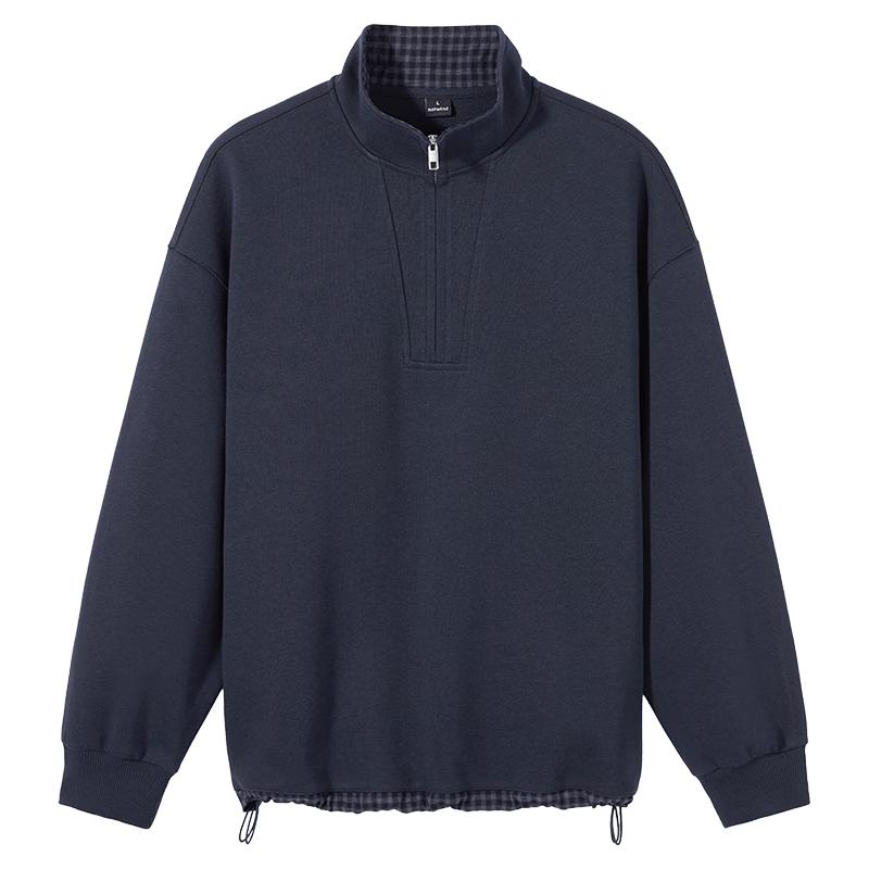 

Hotwind Men s Stand-Collar Color-Block Sweatshirt L
