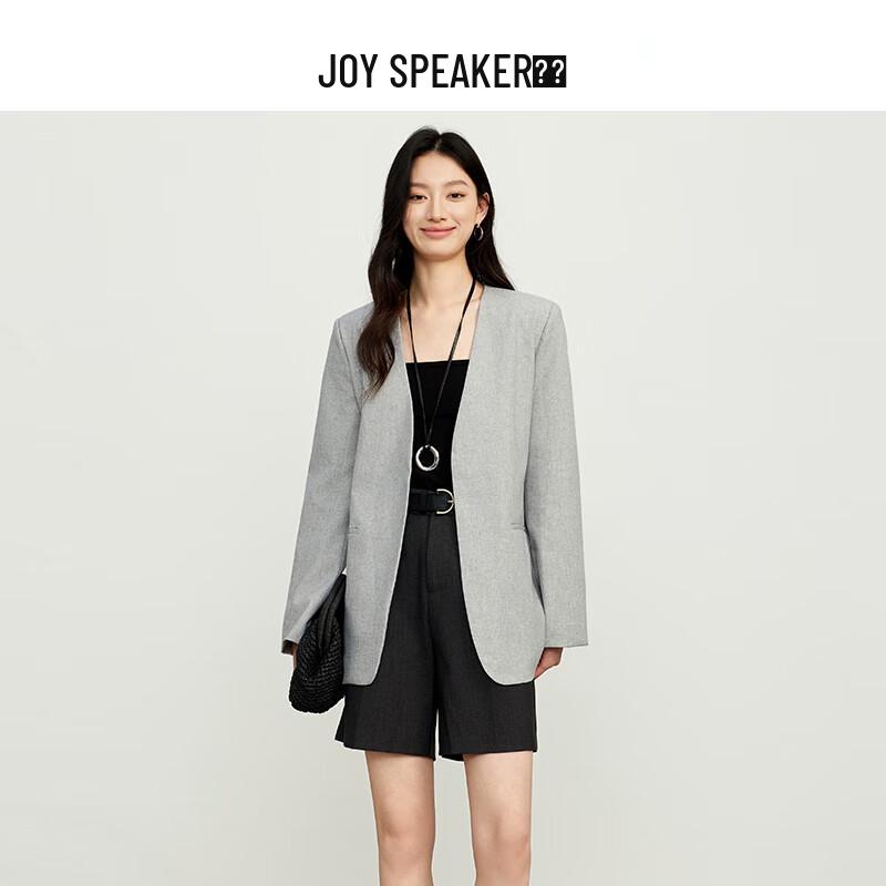 JOY SPEAKER Women's Simple V-Neck Loose Casual Blazer