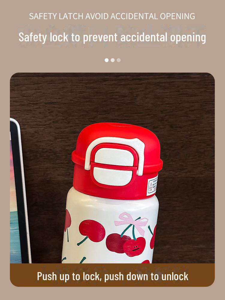 2024 Dual Thermos Straw Cup for Kids - School-Ready & Gender-Neutral