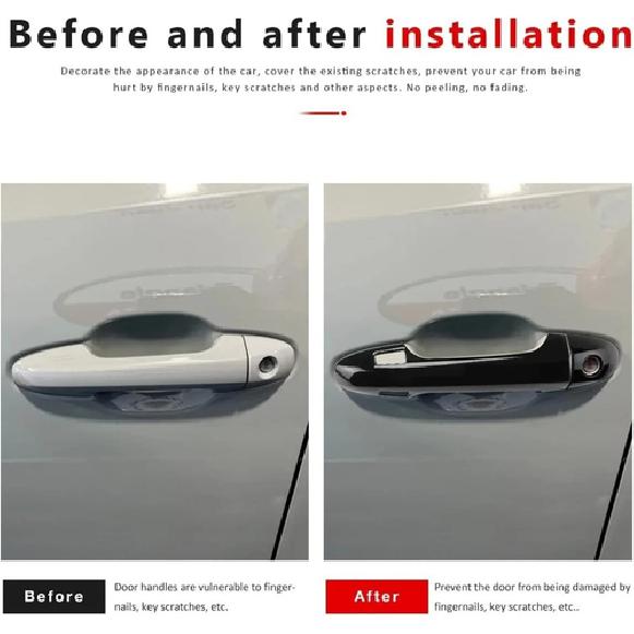 For Toyota Tacoma 2016 -  Gloss Black Side Door Handle Covers Trim x 4pcs