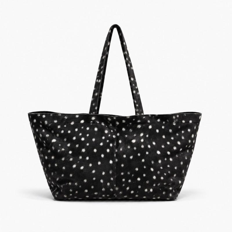 Vintage Suede Polka Dot Tote Bag