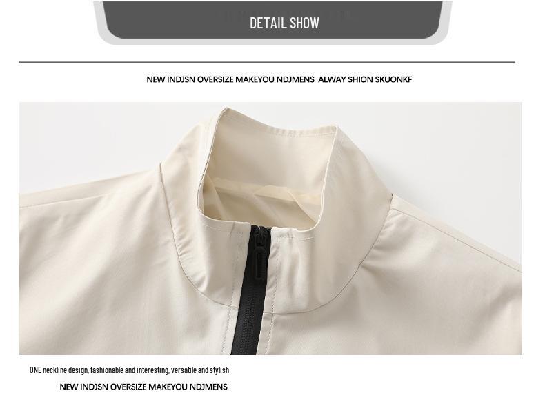 Men's Spring Stand-up Collar Casual Jacket - Loose, Versatile, Fashionable Coat for All Ages, Large Sizes Available.