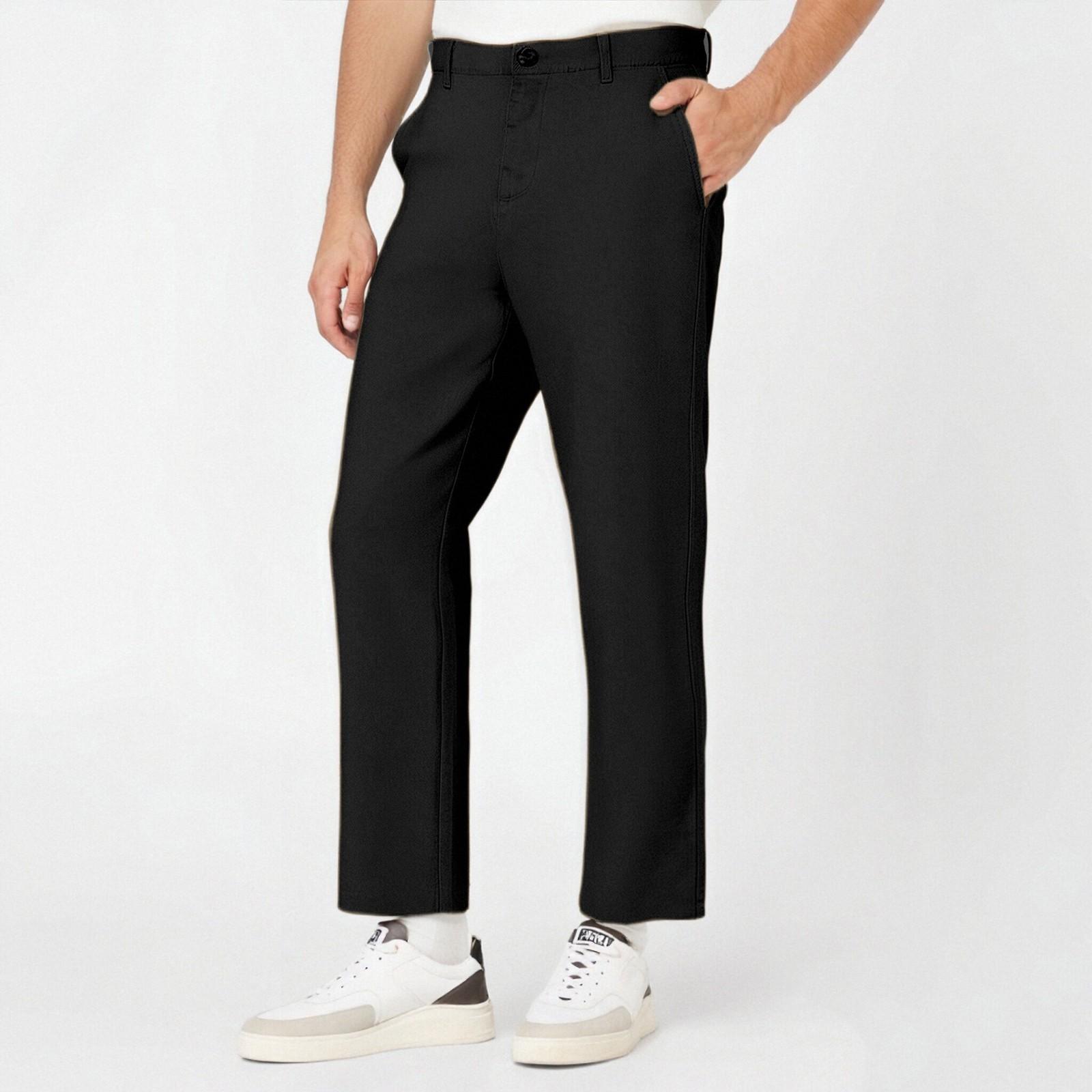 

Мужские повседневные свободные и удобные повседневные брюки, хлопковые льняные брюки с принтом на шнуровке XXL чёрный