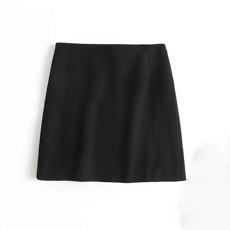 

MD Women clothes 2023 Autumn New Casual Slim fit Black Dress Slimming High Waist Versatile Mini Short dress Skirt for Women Black L