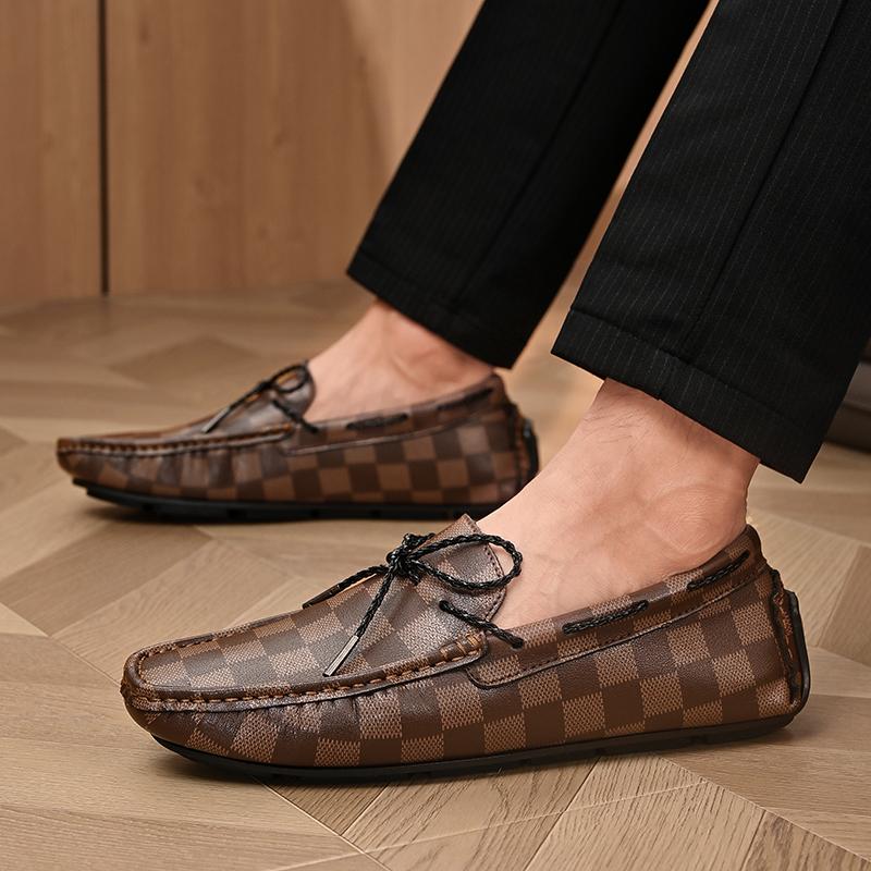 Mode Herenschoenen Leer Casual Zomerschoenen Klassieke Heren Loafers Elegante Slip-ons Heren Platte Schoenen Plus Mannen Rijschoenen lui 41