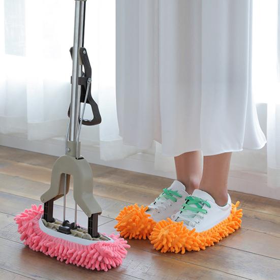 2Pcs Dust Duster Mop Slippers Shoes Covers Highly Water Absorption Multi Function Washable Floor Cleaning Shoe Covers