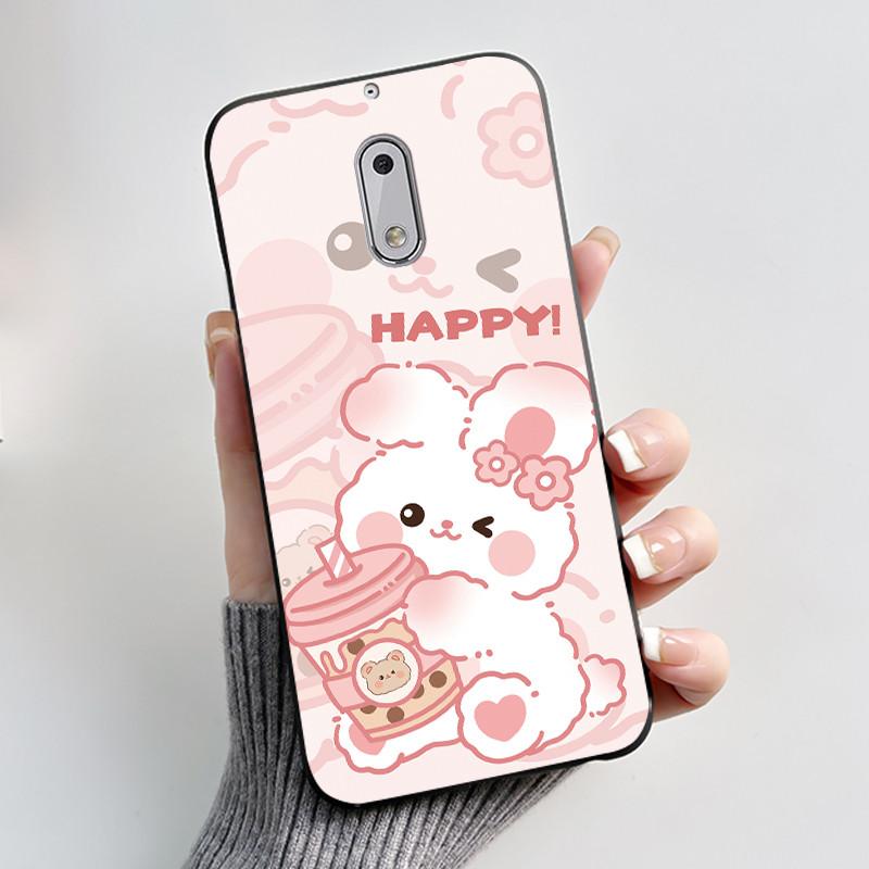 For Nokia 6 New Fashionable Simple Black Phone Case For Nokia 6.1 Plus/Nokia X6 Soft Anti-Scratch Bumper Cute Rabbit Lamp Shell