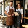 Șorț Impermeabil din Piele PU cu Curea de Gât pentru Frizeri, Barmani, Tâmplari, Îmbrăcăminte de Lucru Unisex cu Buzunar Mare