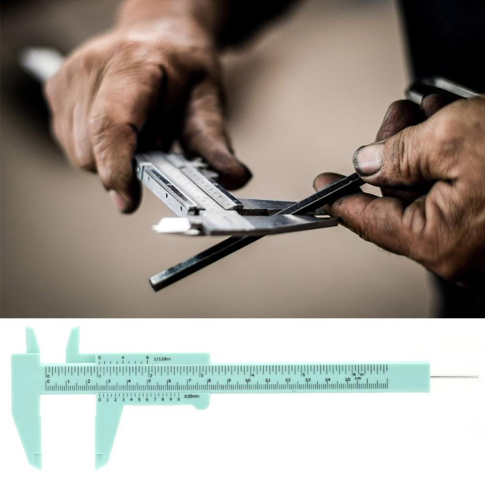 Plastic Vernier Caliper 150mm Length Sliding Gauge Ruler Double Scale Measuring Tool For Students