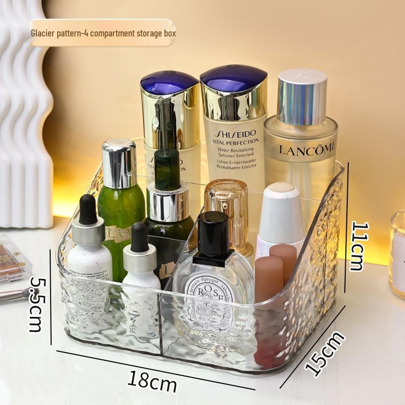 Acrylic Ripple Luxury Cosmetics Organizer - Large Capacity Storage for Lipstick & Skincare