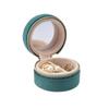 Portable Round Ring Box Mini Zipper Storage Case Velvet Earrings Necklace Organizer Travel