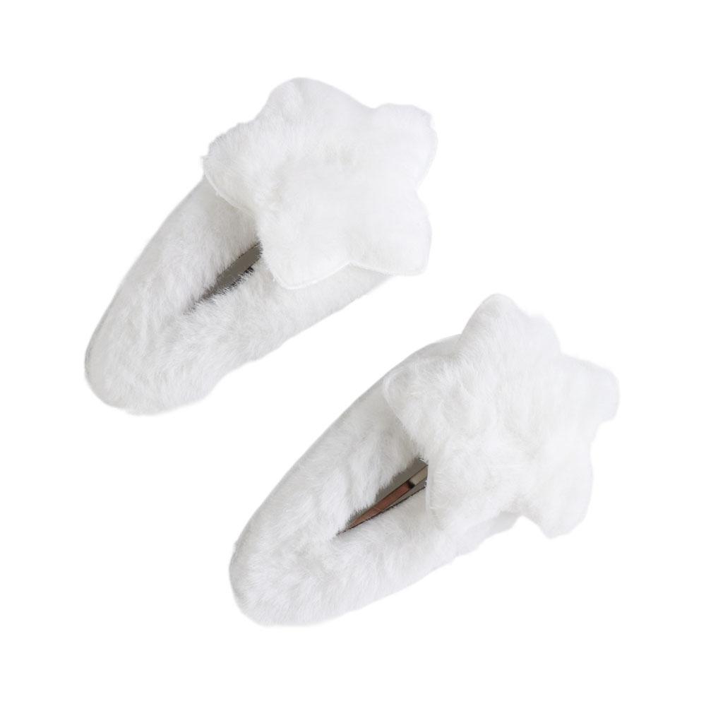 Minimalist Style Plush Star Hair Clip Ornament Hair Accessories Plush BB Hairpins Headdress Sweet Fluffy Barrettes Party