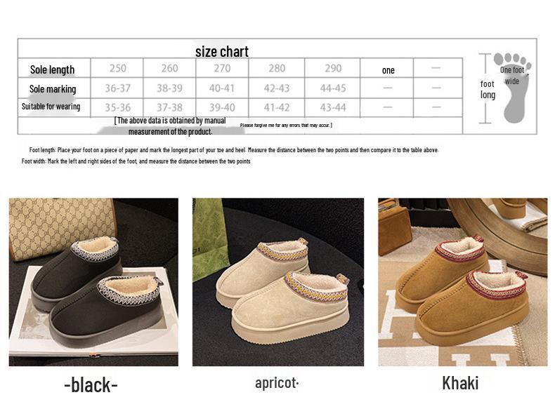 2024 Women's Fleece-Lined Cotton Shoes: Thick-Soled, Comfortable, Home & Outdoor Winter Footwear