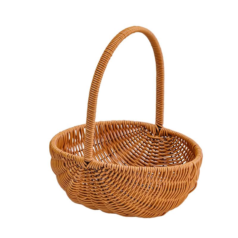 Handwoven Rattan Flower Basket: Ideal for Camping, Picnics, Storage, and Floral Arrangements