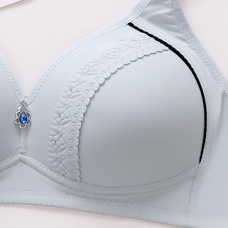 Oddychający i Błyszczący Biustonosz Damski - Niemagnetyczny Design Cienkich Miseczek, Zbierający, Wygodny i Dopasowany, Elegancka Bielizna Ciążowa/Damska