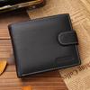 Retro PU Leather Men's Wallet with Zipper & Buckle Card Holder and Coin Purse