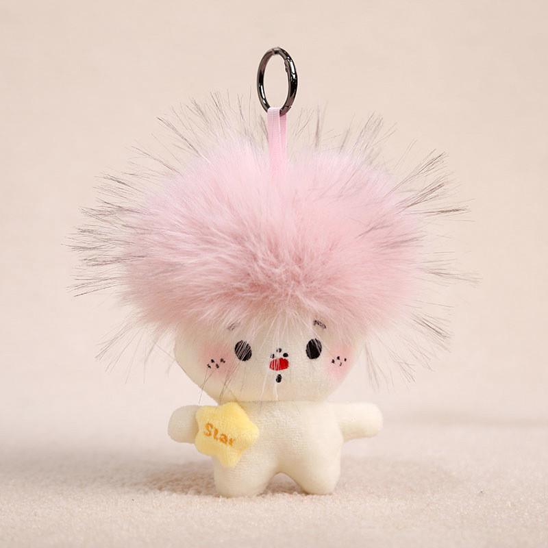 Exploding Head Penguin Plush Keyring With Soft Pp Cotton Filling For Bag Accessories Pink White