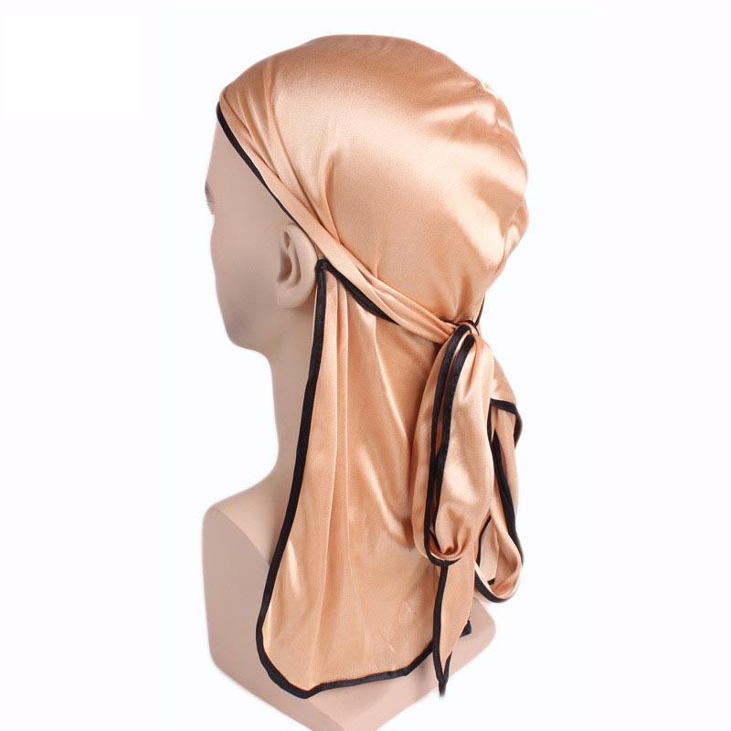 Breathable Unisex Satin Bandana Hat Silky Durag Do Doo Du Rag Long Tail Headwrap
