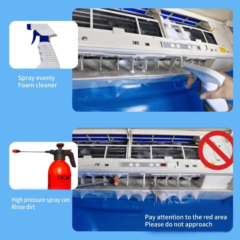 Air Conditioner Cleaning Cover Kitswith Waterproof Bag Washing Tool Brush Filter Clean Spray Protective Dust Set Durable