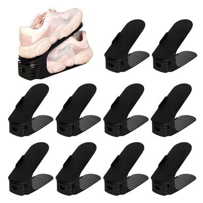 10 Stück verstellbarer Schuhstapler, Schuhschlitze, Organizer, Schuhschlitze, platzsparend, doppelstöckiger Schuhregal-Halter für die Schrankorganisation