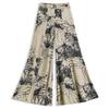 Women's Floral Print High Waist Wide Leg Pants – Flowy Palazzo Trousers (Size 27-33)