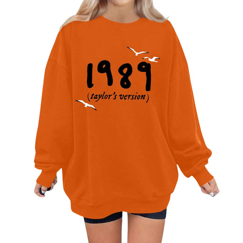 Women Autumn Winter Tops Women's Long Sleeve Sweatshirt Casual Crewneck Loose Fit Pollover Fleece Tops