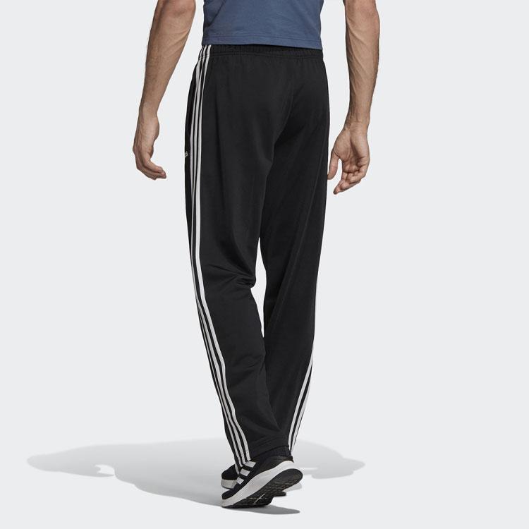 adidas Essentials 3-Streifen Hose mit offenem Saum aus Trikot Schwarz EI9761