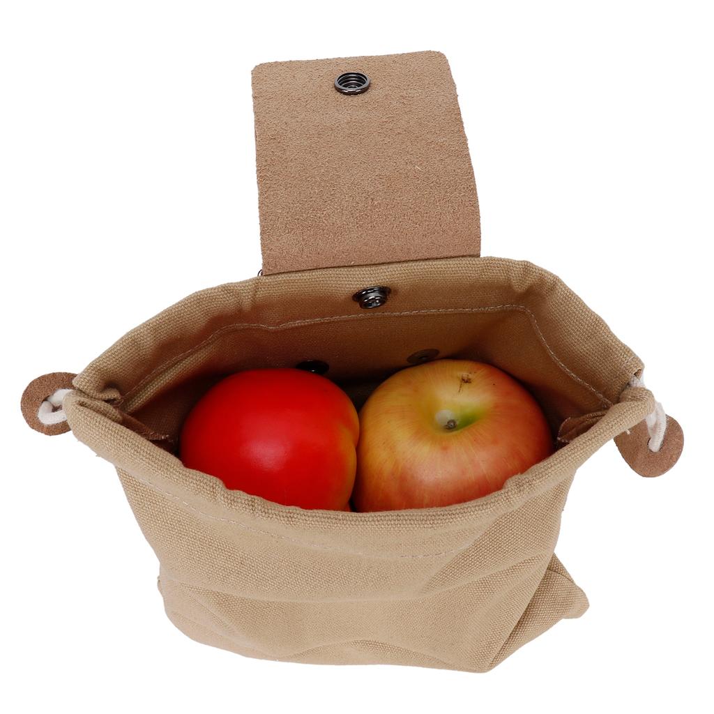 Canvas Garden Fruit Picking Bag Outdoor Camping Storage Bag Waist Hanging Tool Pouch