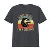 Retro Vintage Funny Opossum First Of All Im A Delight Slogan Sunset Print Casual T Shirt vintage Washed Slightly