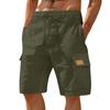 Men Drawstring Waist Cargo Shorts Casual Loose Fit Lightweight Fabric Multiple Pockets Summer Outdoor Wear