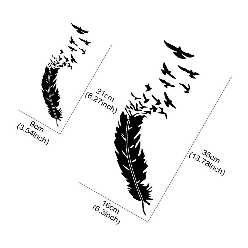Creative Feather Car Sticker Waterproof Decals Personalize Styling Accessories For Skoda Seat VW Volkswagen Suzuki Smart Toyota