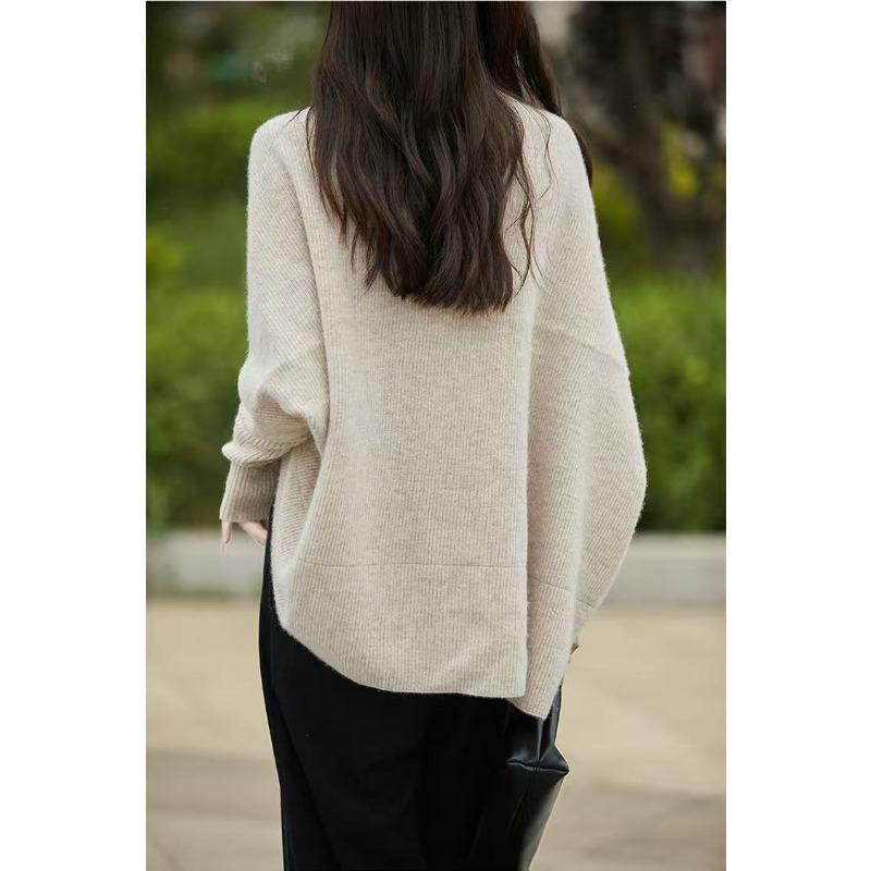 Temperament Outer Batwing Sleeve Cardigan Women's Loose Lazy Style Autumn and Winter New Knitted Sweater Jacket Cape Shawl Top