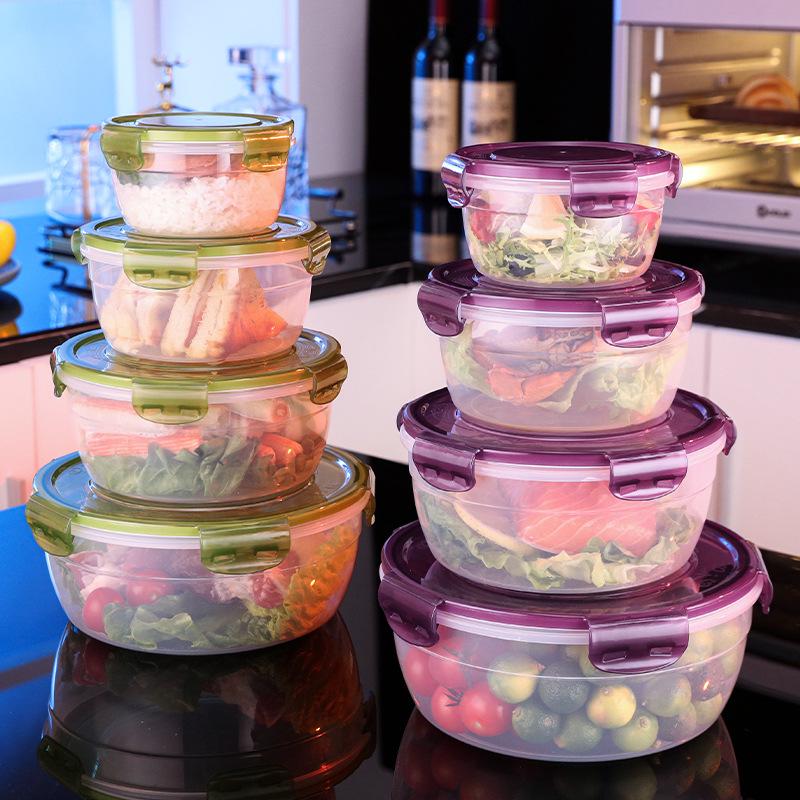 Large Transparent Fresh-Keeping Bento Box with Lid for Eggs, Vegetables, and Fruits
