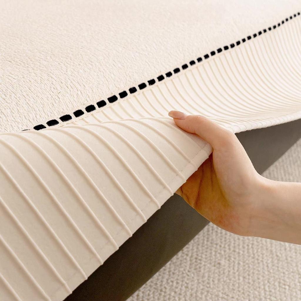 1pc Yarn Dyed Texture Chenille Sofa Cover, with Solid Pleated Hem, for Living Room Couch Seat Cover Sofa Towel All Seasons Decor