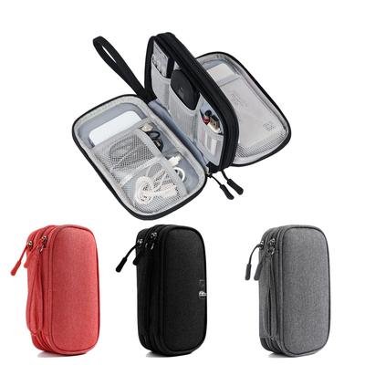 Reise-Organizer, Kabeltasche, Tasche, Tragetasche für elektronisches Zubehör, tragbare, wasserdichte, doppellagige Aufbewahrungstasche für Kabel