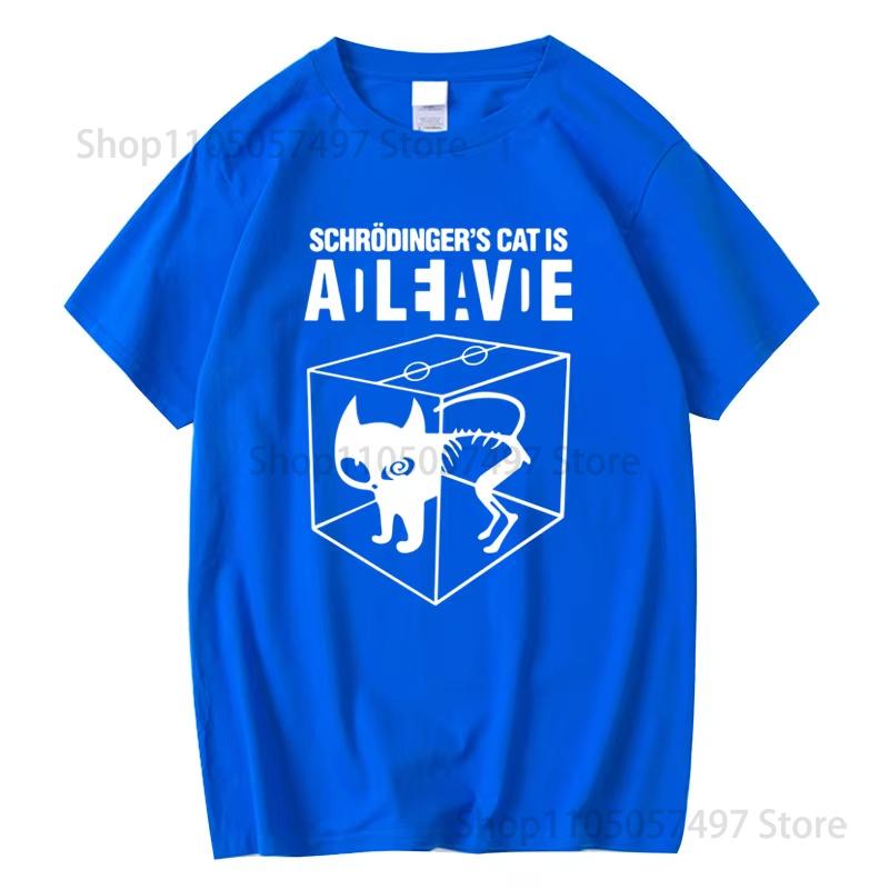 Unisexs Tshirt Top Quality Fashion Schrodingers Cat Print Summer Short Sleeve Unisex T Shirt Casual The Big Bang Theory Unisexs Tshirt