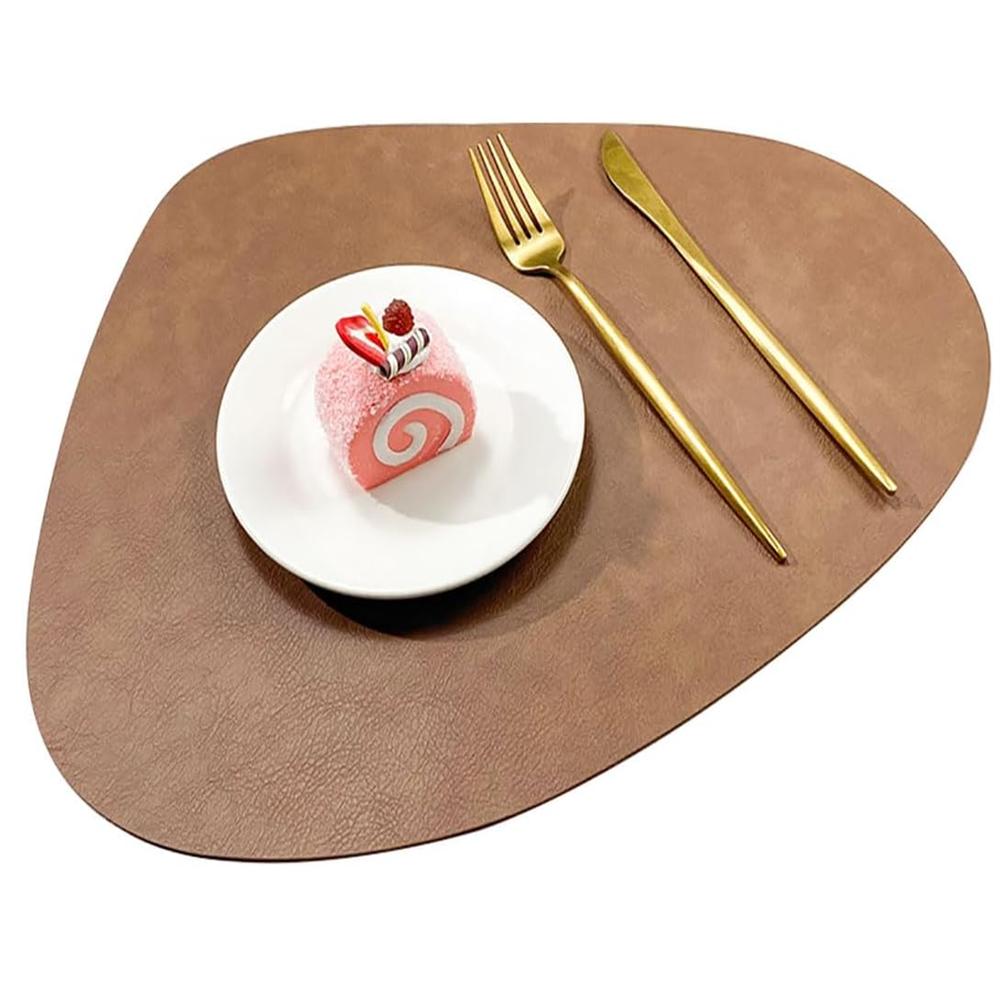 PU Leather Placemats, Waterproof Coffee Coasters, Kitchen Table Mats, Easy to Wipe Off ,Wrinkle Free Kitchen Dining Table Mats