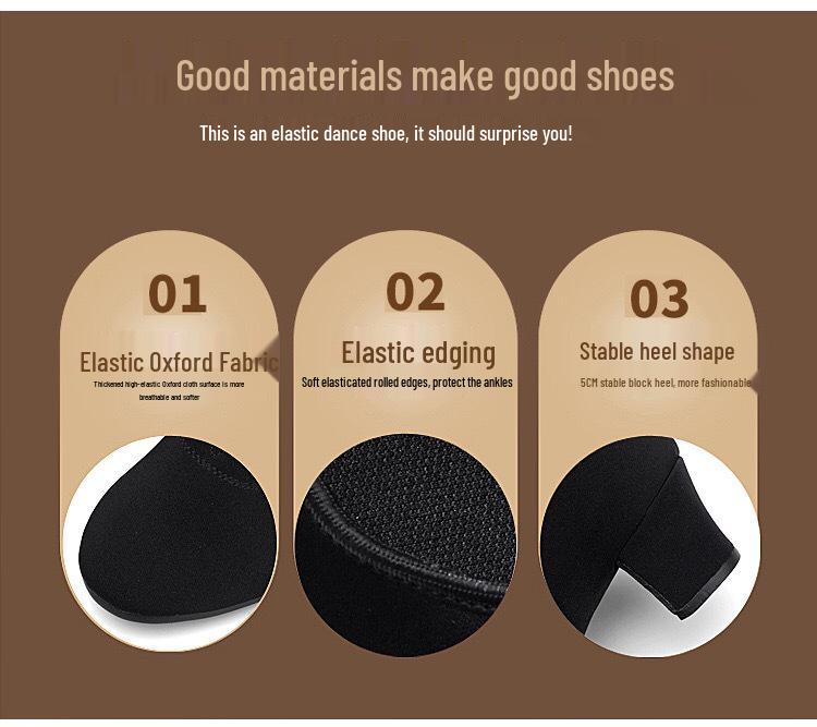 Zapatos de Baile de Salón y Latino para Mujer con Suela Blanda Negra - Tela Oxford