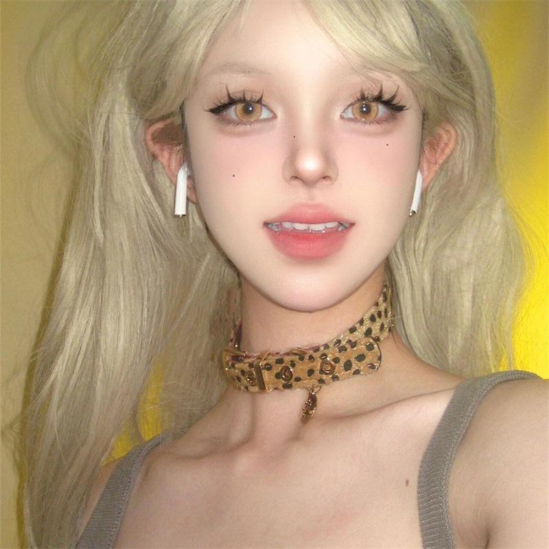 

Винтажный леопардовый принт чокер-воротник женский сладкий крутой детки ветер Y2K ожерелье премиум-класса Sense Neckband панк ожерелье жёлтый