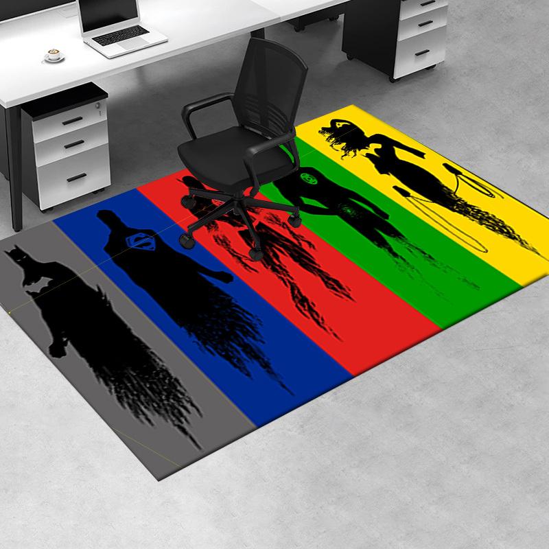 

Superhero Silhouettes: Bold & Colorful Designs for Your Space! Office Mat Home Decor Office Desk Chair Rugs Chair Carpet for office Chair Ma 60cm by 90cm