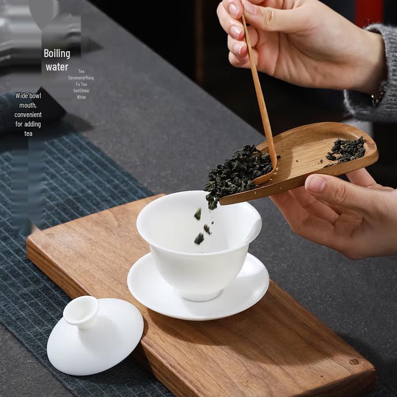 Mutton-Fat Jade Porcelain Kung Fu Tea Set