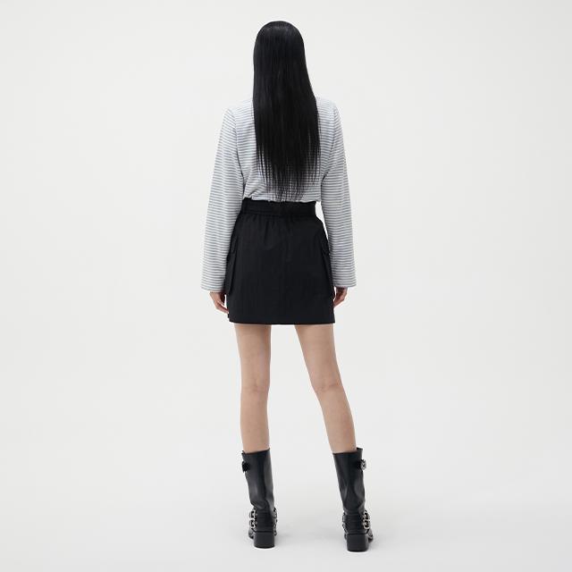 Rap Cotton Belted Cargo Mini Skirt Ar1Ws260