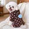 Fashion Polka Dot Pattern Dog Four Legged Coat Thickened Warm Comfortable Dog Jumpsuit Soft Plush Dog Hooded Sweatshirt Walking